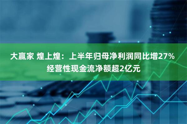 大赢家 煌上煌：上半年归母净利润同比增27% 经营性现金流净额超2亿元